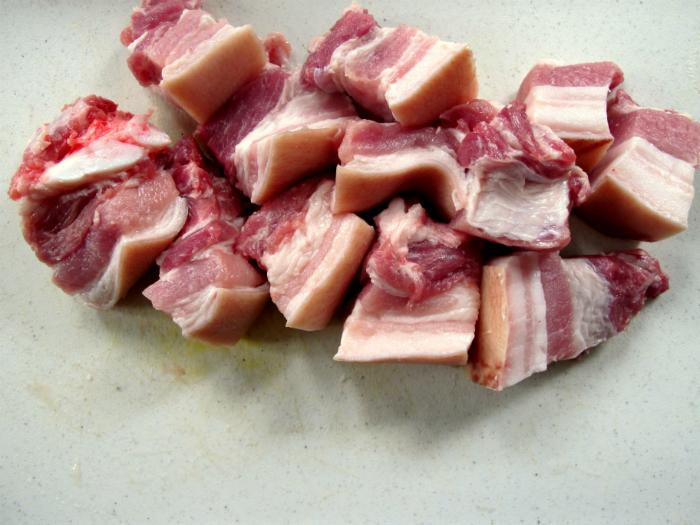 Thịt ba chỉ thái vuông vừa ăn